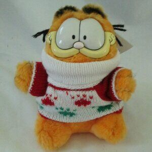 Rare HTF Garfield "Bundled Up" Plush with Removeable Sweater